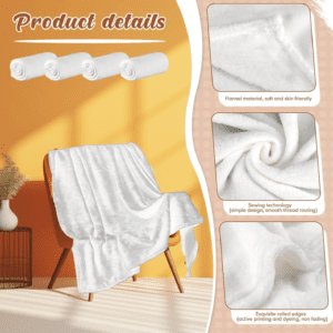A white blanket sitting on top of a chair.